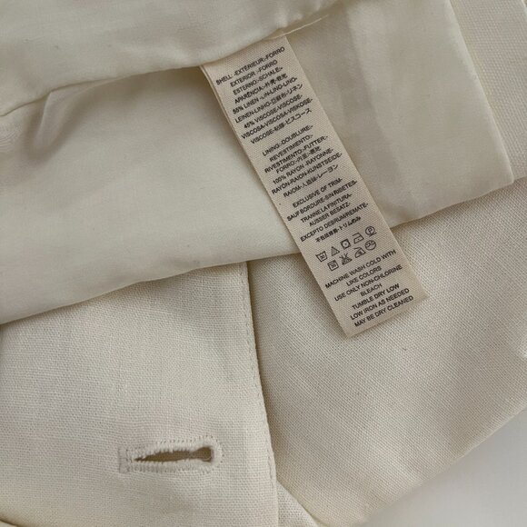 Free People Linen Blend Belted Blazer Jacket Ivory Size Large - Picture 4 of 8